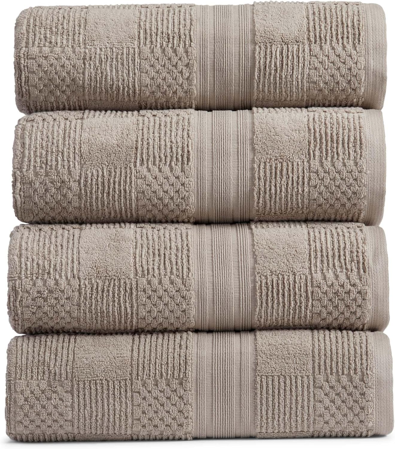 100% Cotton Bath Towel Set of 4 - Absorbent & Quick-Dry Towels