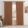 DUALIFE Linen Blackout Curtains for Rustic Farmhouse Decor