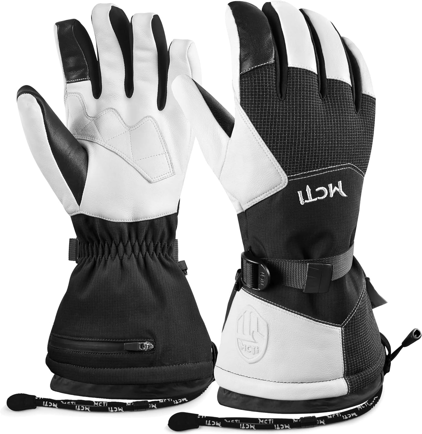 MCTi Waterproof Ski Gloves - Touch Screen & Long Gauntlet