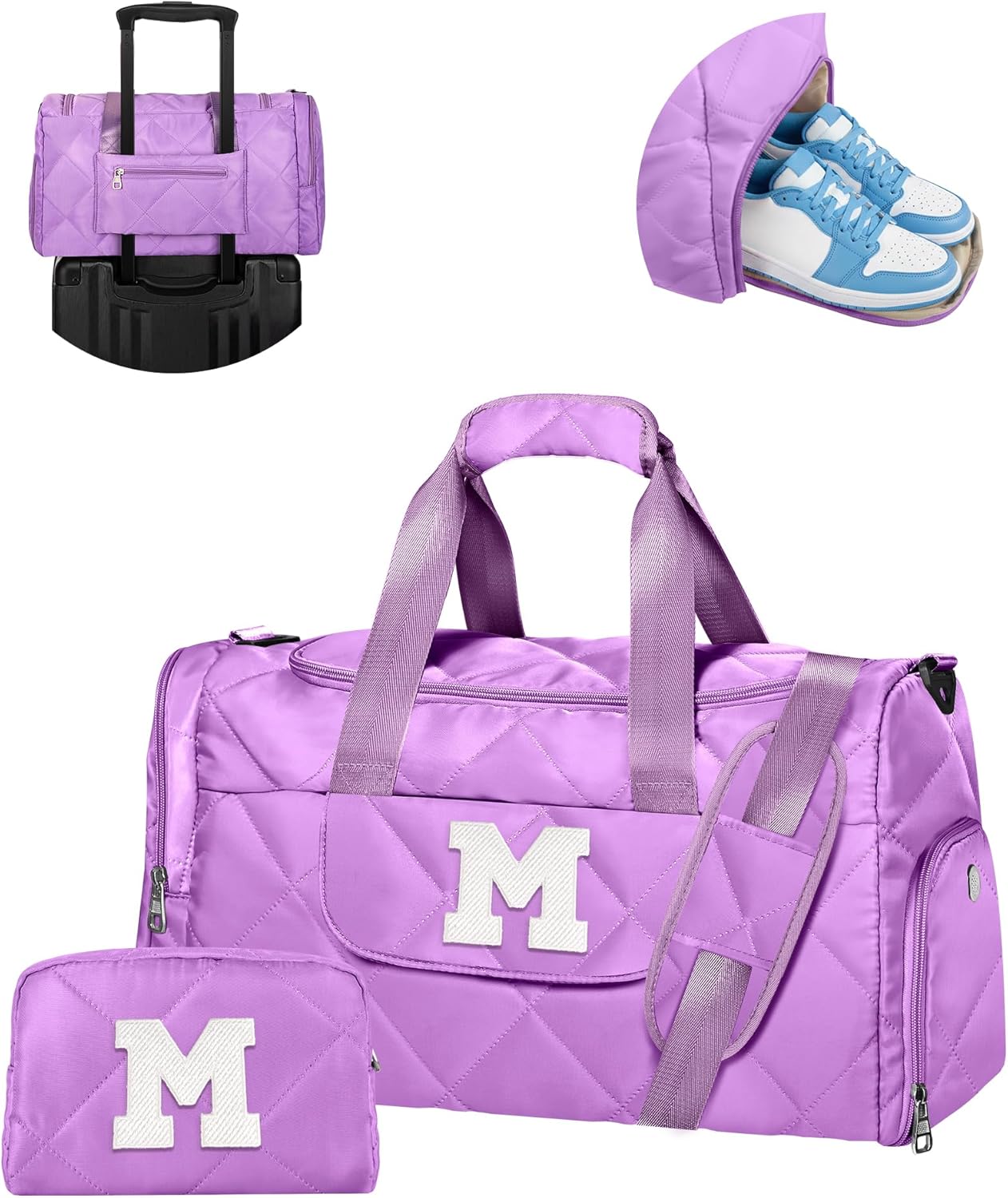 Personalized Initial Duffle Bag for Teen Girls Travel Gifts