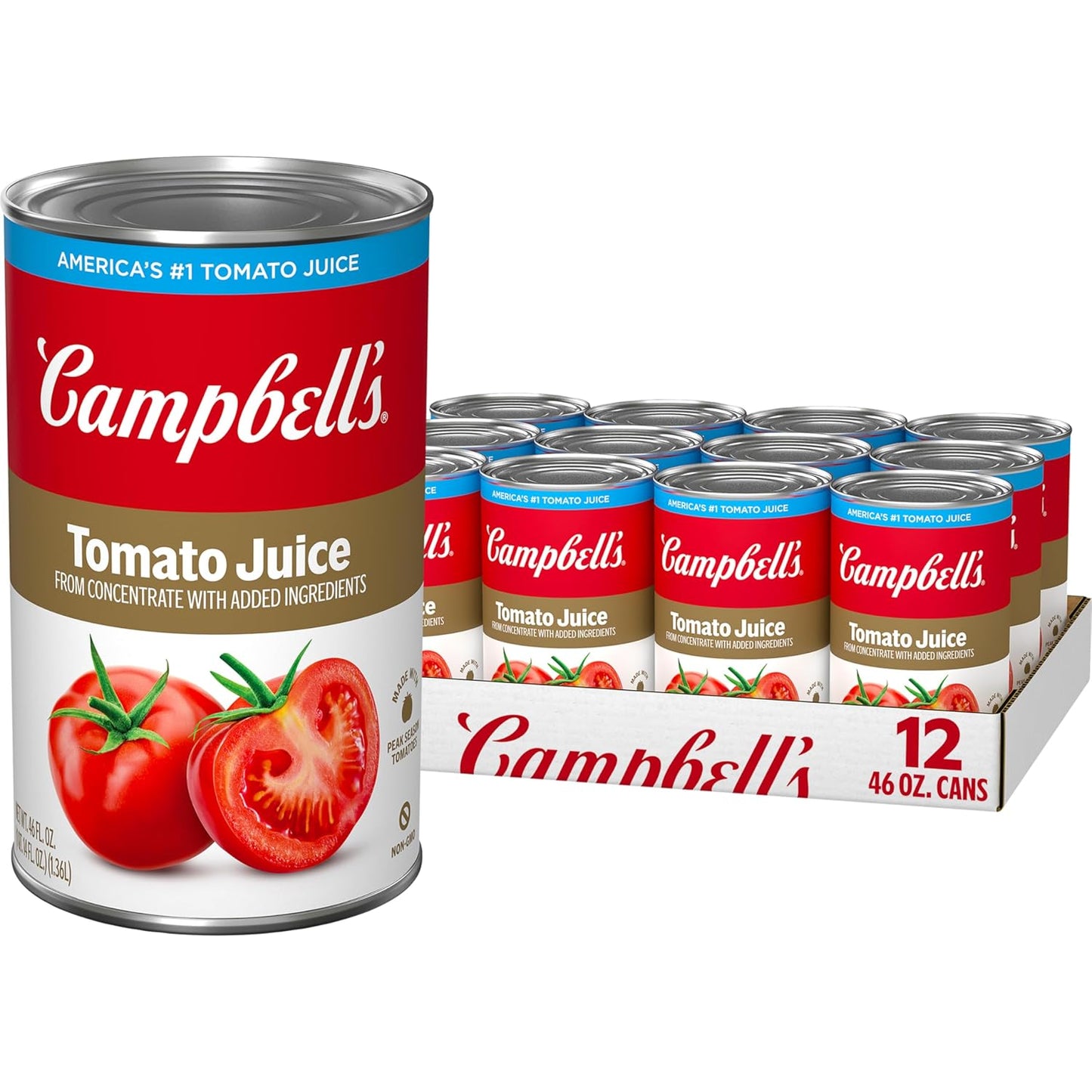 Campbell's 100% Tomato Juice - Rich Flavor in Every Can