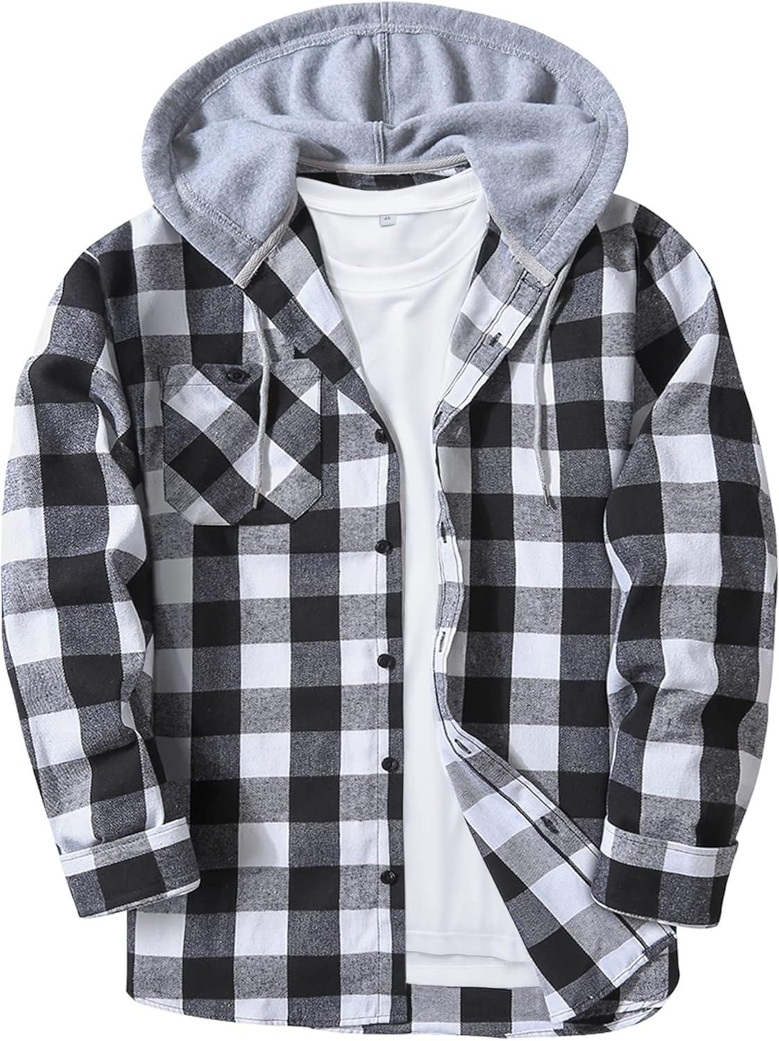 ZITY Men's Flannel Hoodie Shirt for Stylish Casual Wear