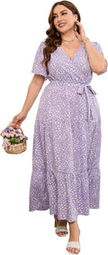 Plus Size V Neck Wrap Maxi Dress - Flattering Summer Wrap Dress Our