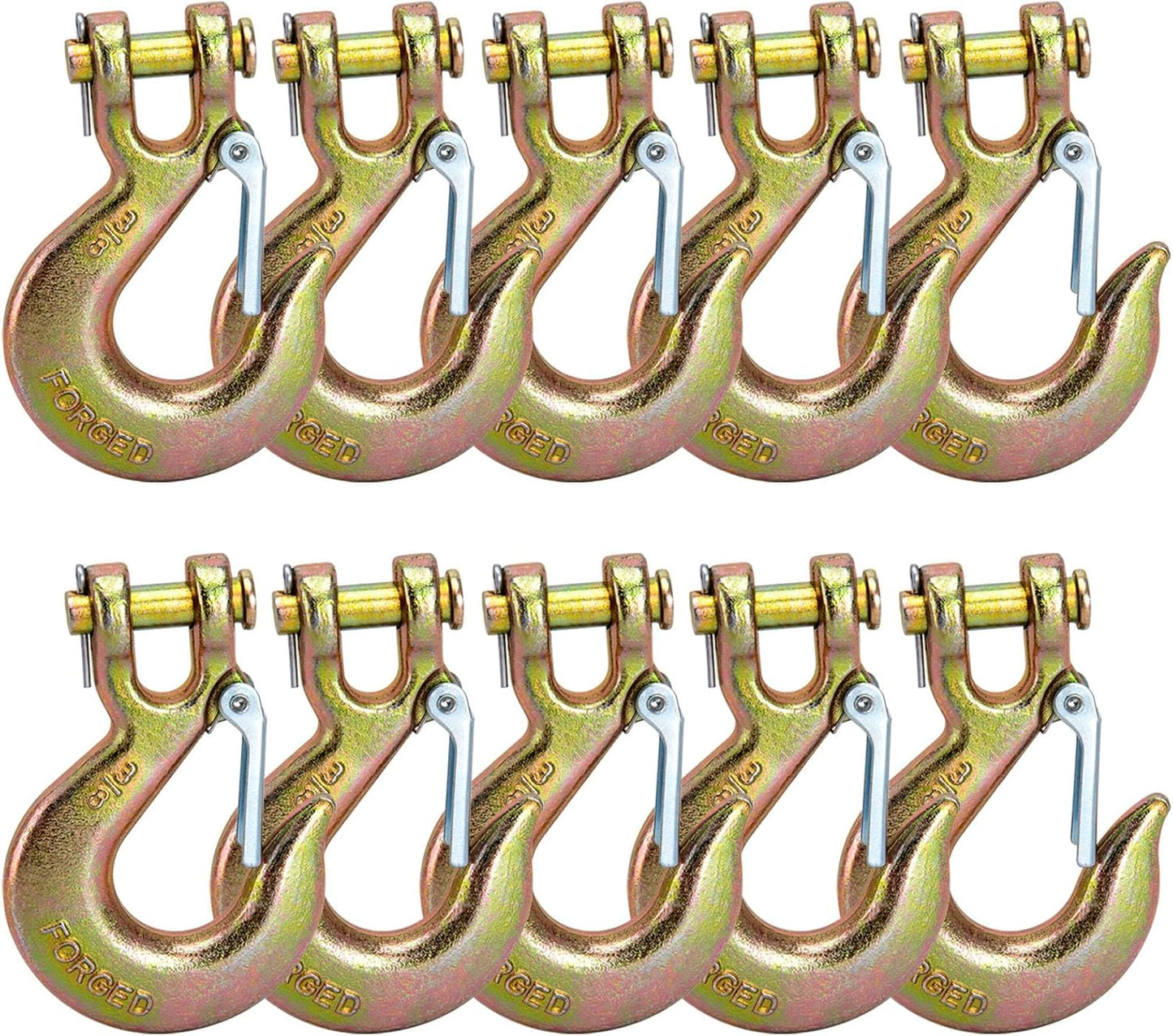 Heavy Duty 3/8 Chain Hooks with Safety Latch for Towing Needs