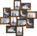 SONGMICS 4x6 Collage Picture Frames 12-Pack - Rustic Brown wall