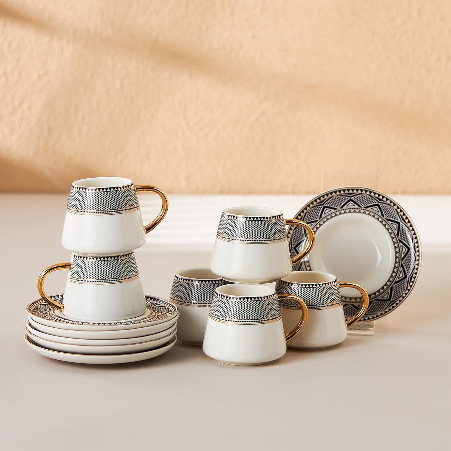 KARACA Globe Turkish Coffee Cup Set of 6 for Elegant Serving