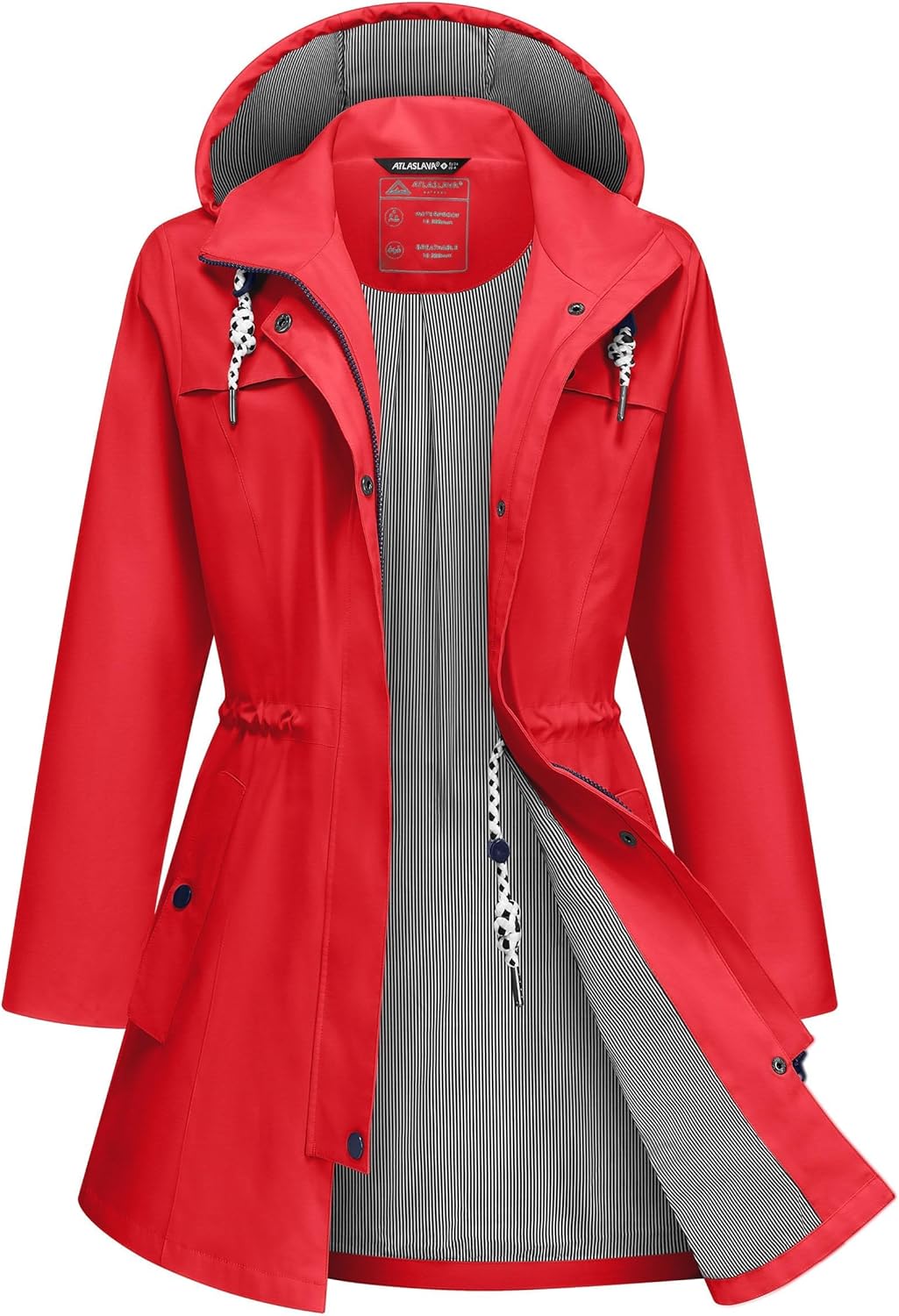 Waterproof Long Lightweight Rain Jacket for Women Outdoor Use