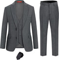 Boys Dark Gray 4-Piece Formal Suit Slim Fit - Adjustable Waist