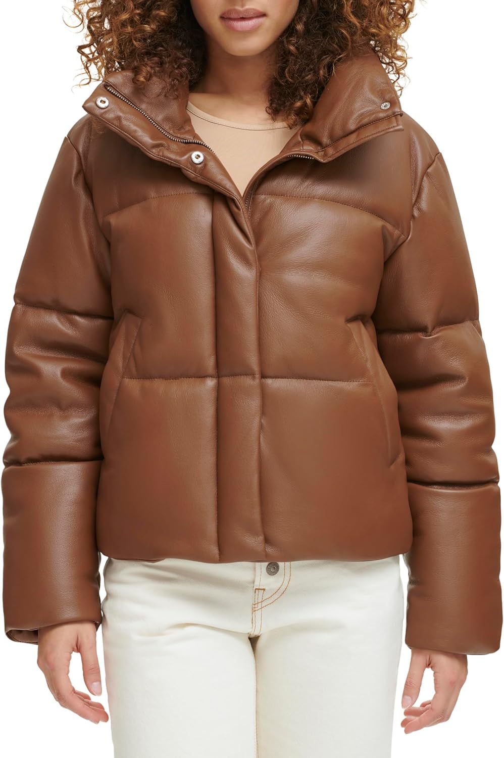 Levi's Women's Vegan Leather Quilted Short Puffer Jacket Review