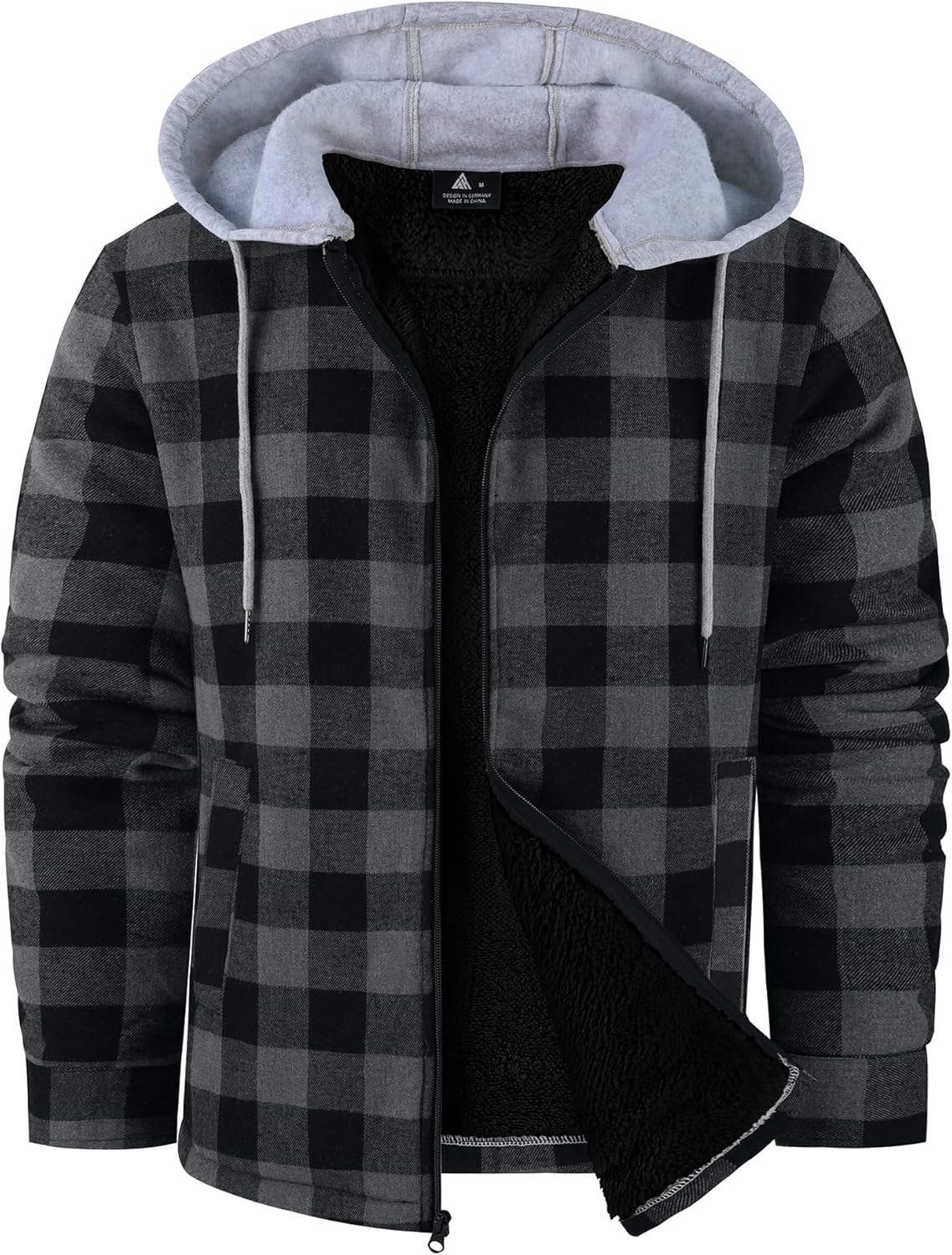 ZITY Men's Flannel Fleece Hoodie for Ultimate Winter Comfort