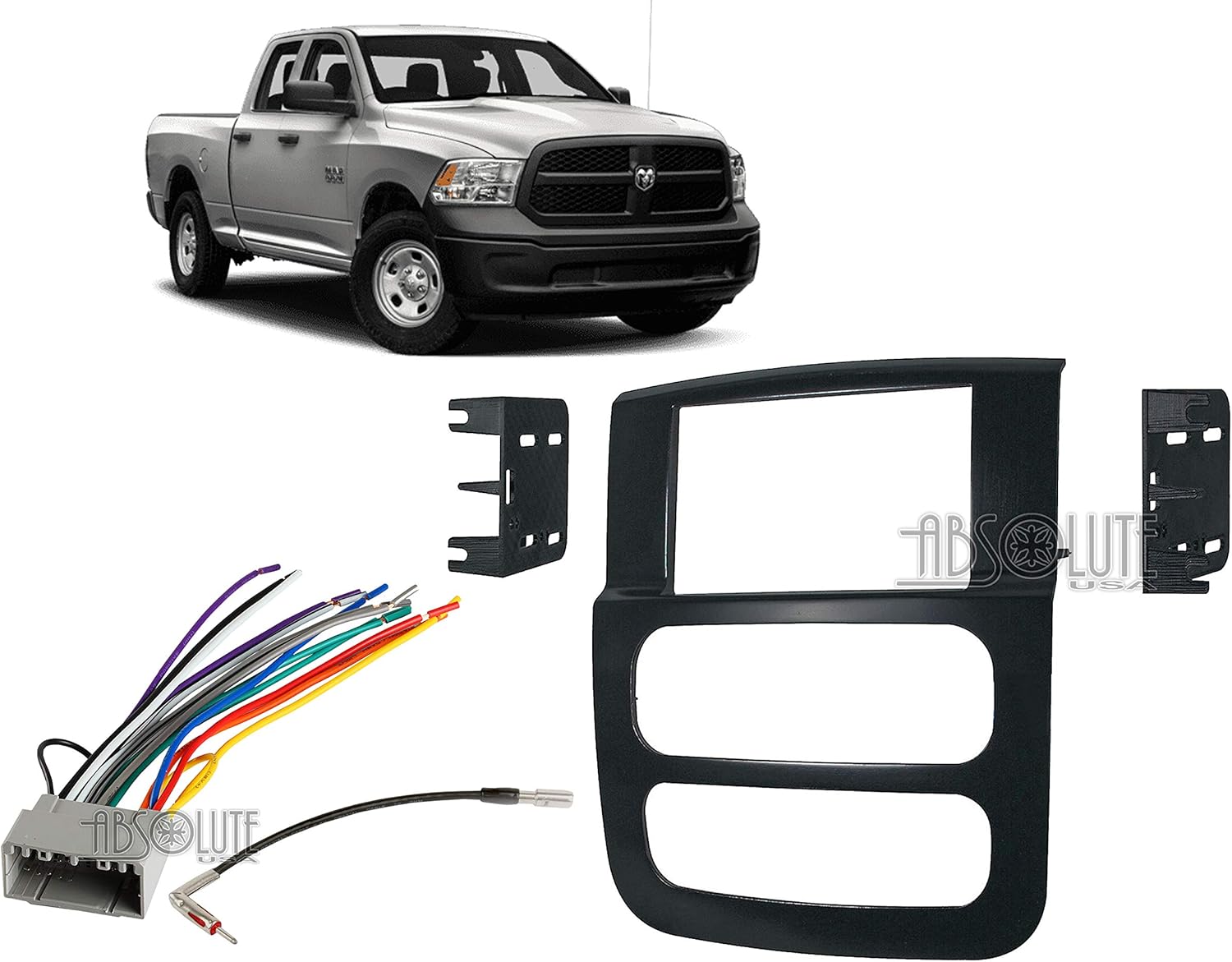 Double DIN Stereo Harness Kit for Dodge Ram Pickup 1500 2002-2005