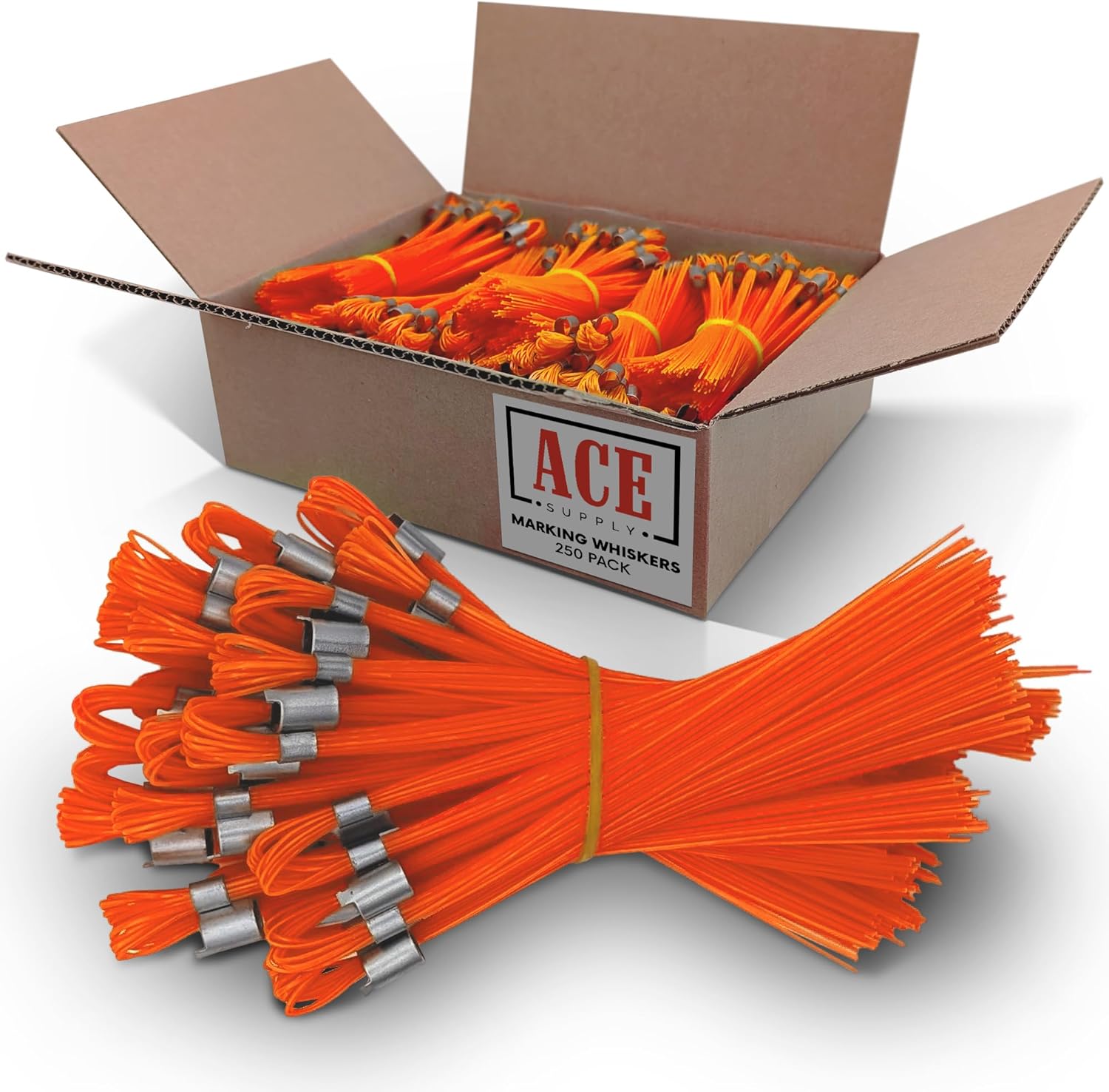 Durable Orange Marking Whiskers - 250 Pack for All Purposes
