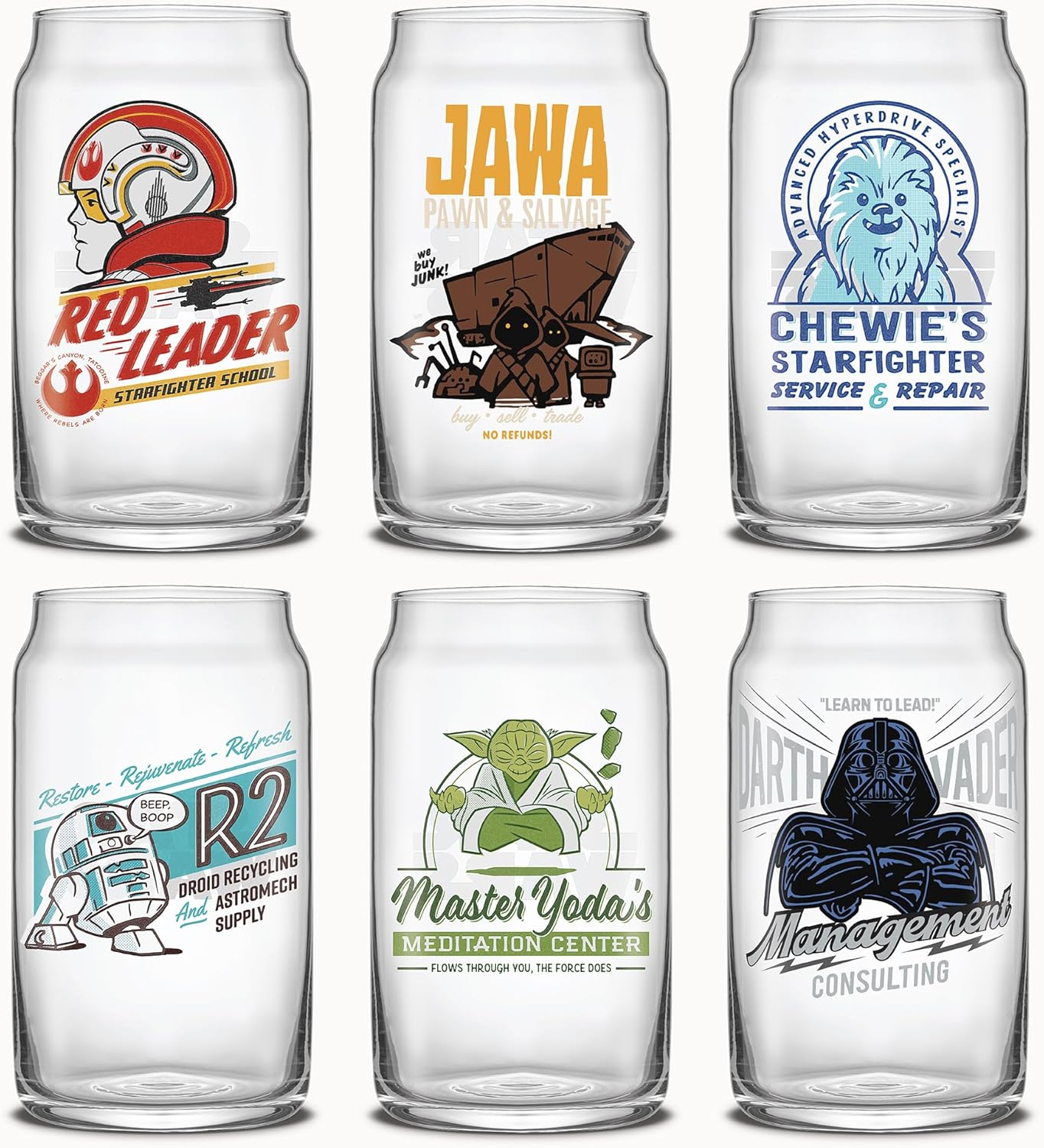 JoyJolt Star Wars Retro Vintage Collection Glass Tumblers Set