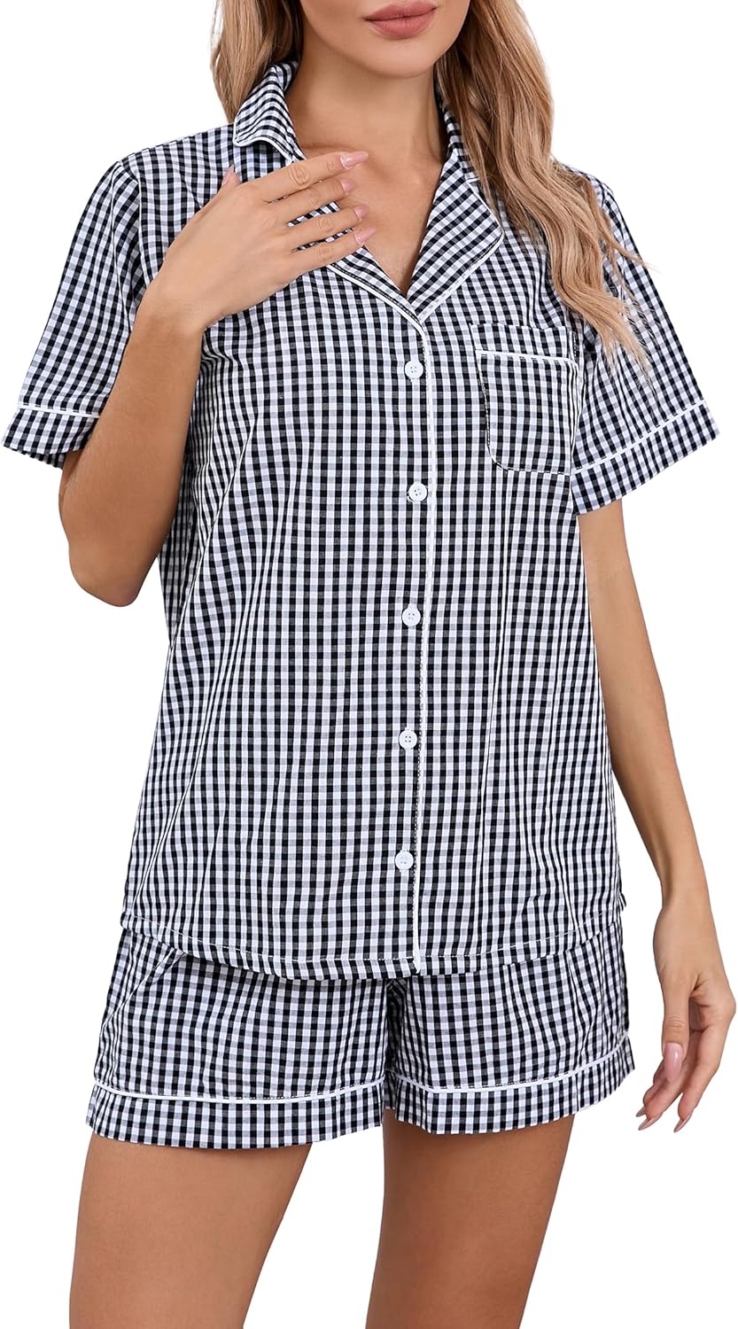 LUBOT 100% Cotton Pajamas for Women - Stylish Summer Sleepwear