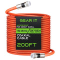 Coaxial Cable for Direct Burial RG6 200ft - Weatherproof Signal Cable