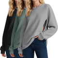 3 Pack Women's Oversized Nursing Tops Waffle Knit - Cozy, Easy Nursing