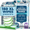 Body Wipes For Adults Bathing No Rinse 150pc XL - Ultra Thick Shower