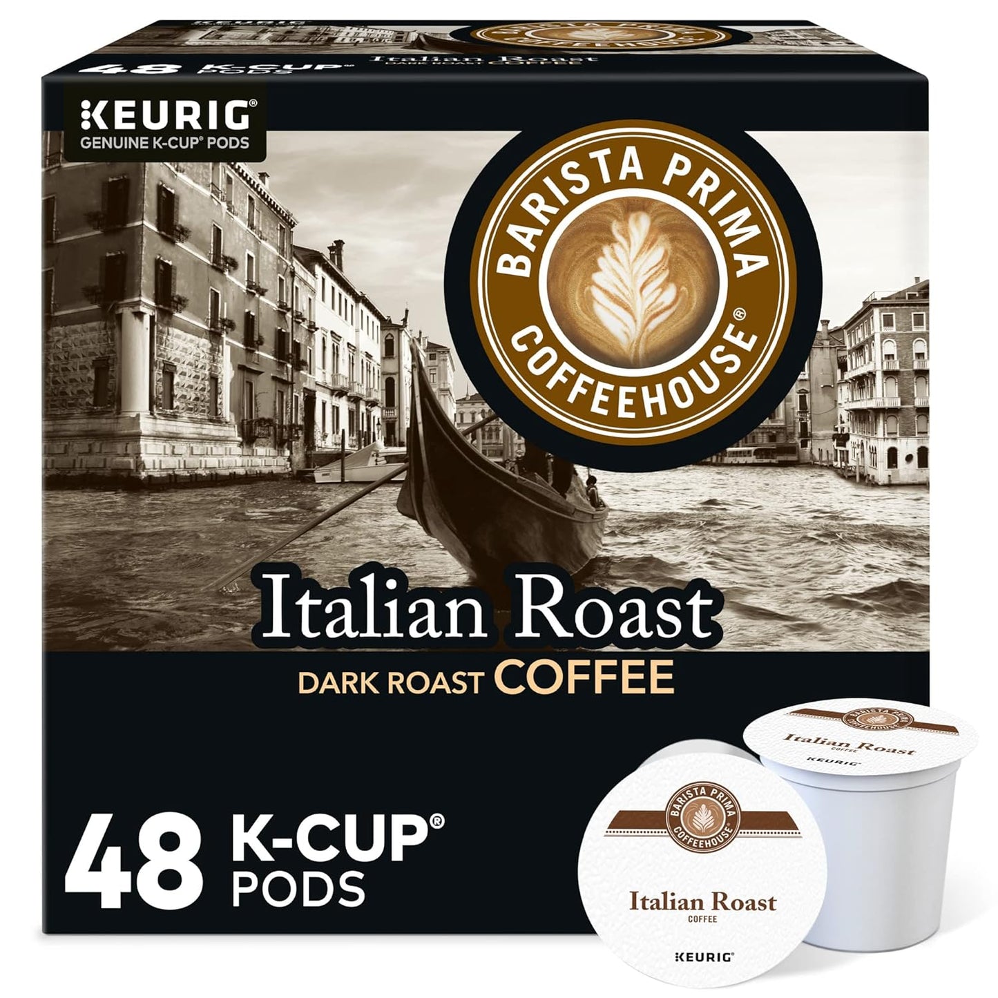 Barista Prima Coffeehouse Italian Roast K-Cup Pods for Keurig
