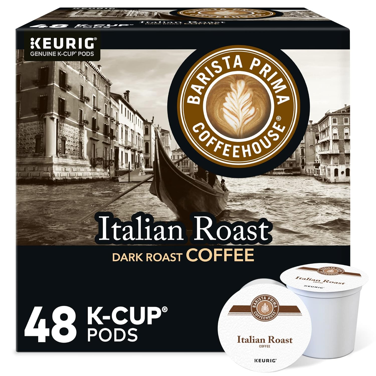 Barista Prima Coffeehouse Italian Roast K-Cup Pods for Keurig