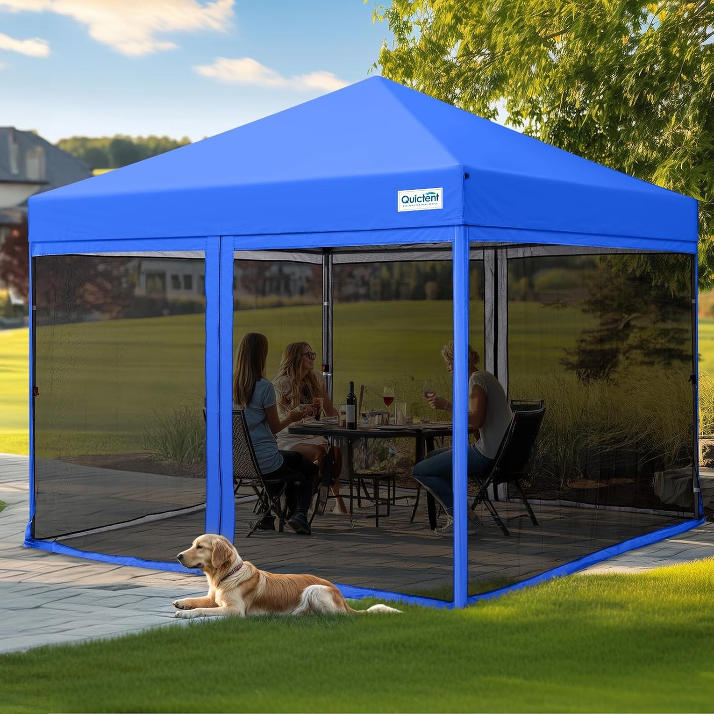 Quictent 8ftx8 Pop up Screened Canopy Tent for Outdoor Use