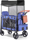 Wagon Stroller for 2 Kids with Canopy and Insulated Snack Pack