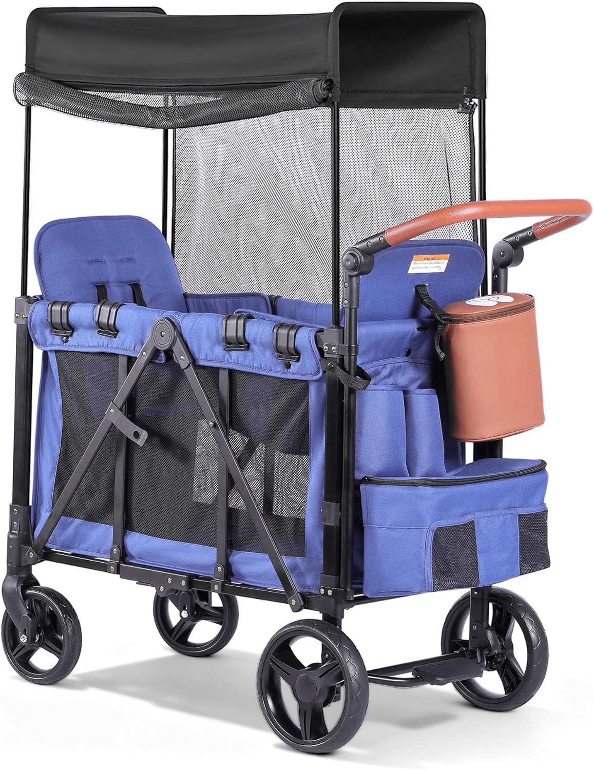 Wagon Stroller for 2 Kids with Insulated Snack Pack and Canopy