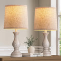Seealle Farmhouse Table Lamps Set of 2 - Rustic 22in Bedside Lamps