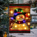 Lighted Christmas Garden Flag for Outside - Solar LED Snowman
