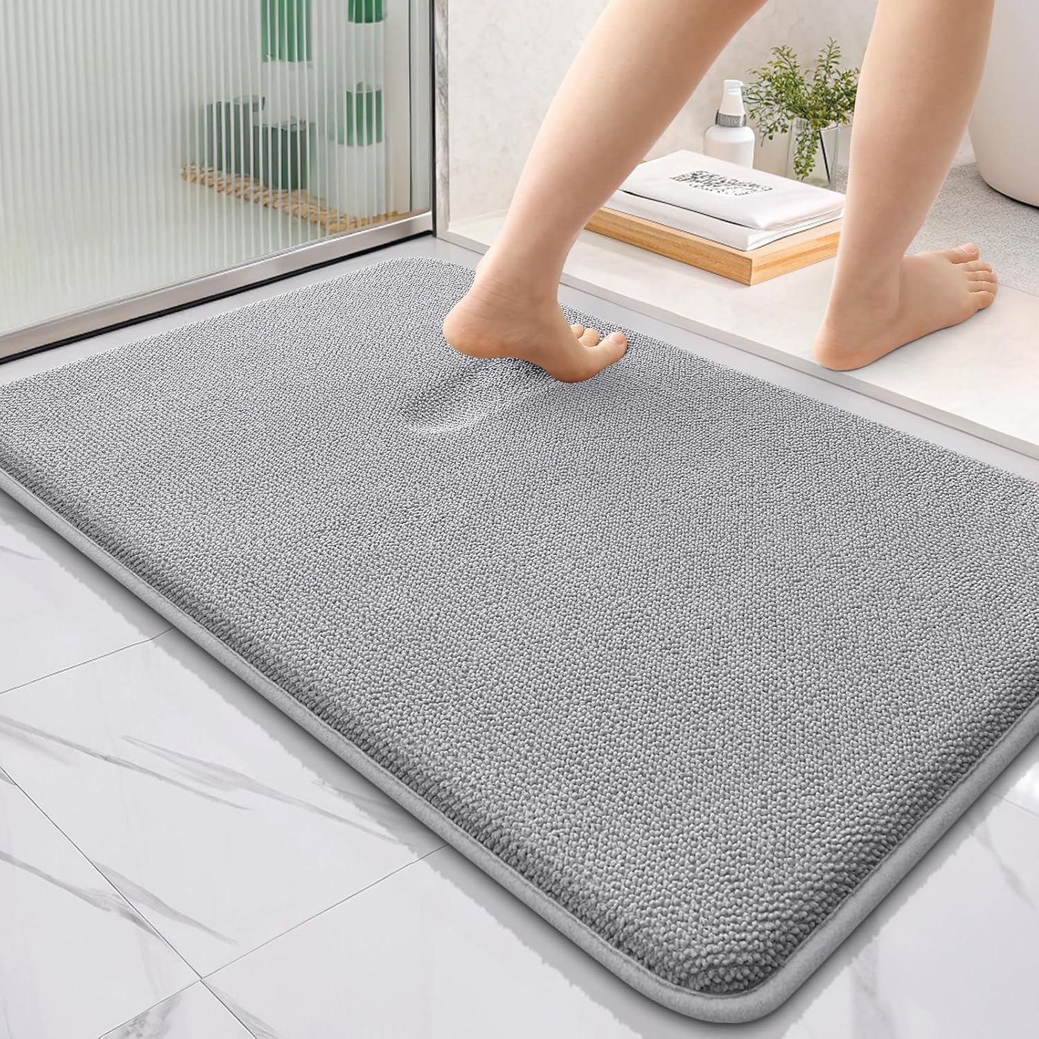 OLANLY Thick Memory Foam Bath Mat Rug for Ultimate Comfort