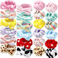Janmini 36 Pc Face Wash Spa Headband Set for Women - Cozy Flannel Care