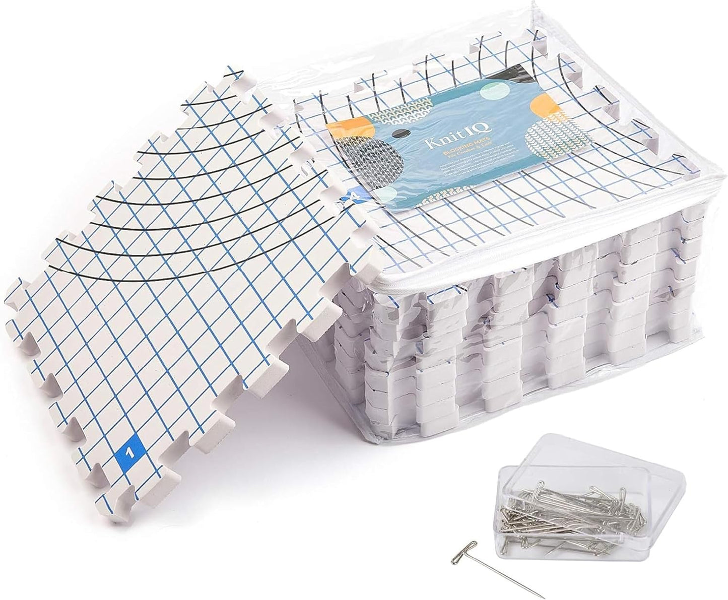 KnitIQ Blocking Mats for Knitting - Extra Thick and Versatile