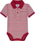 College Baby Striped Polo Bodysuit for Boys & Girls - Team Embroidered