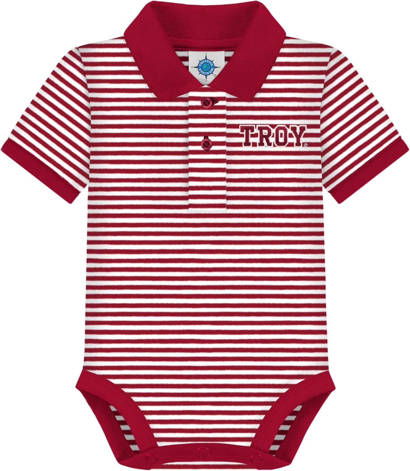Creative Knitwear College Baby Striped Polo Bodysuit for Infants