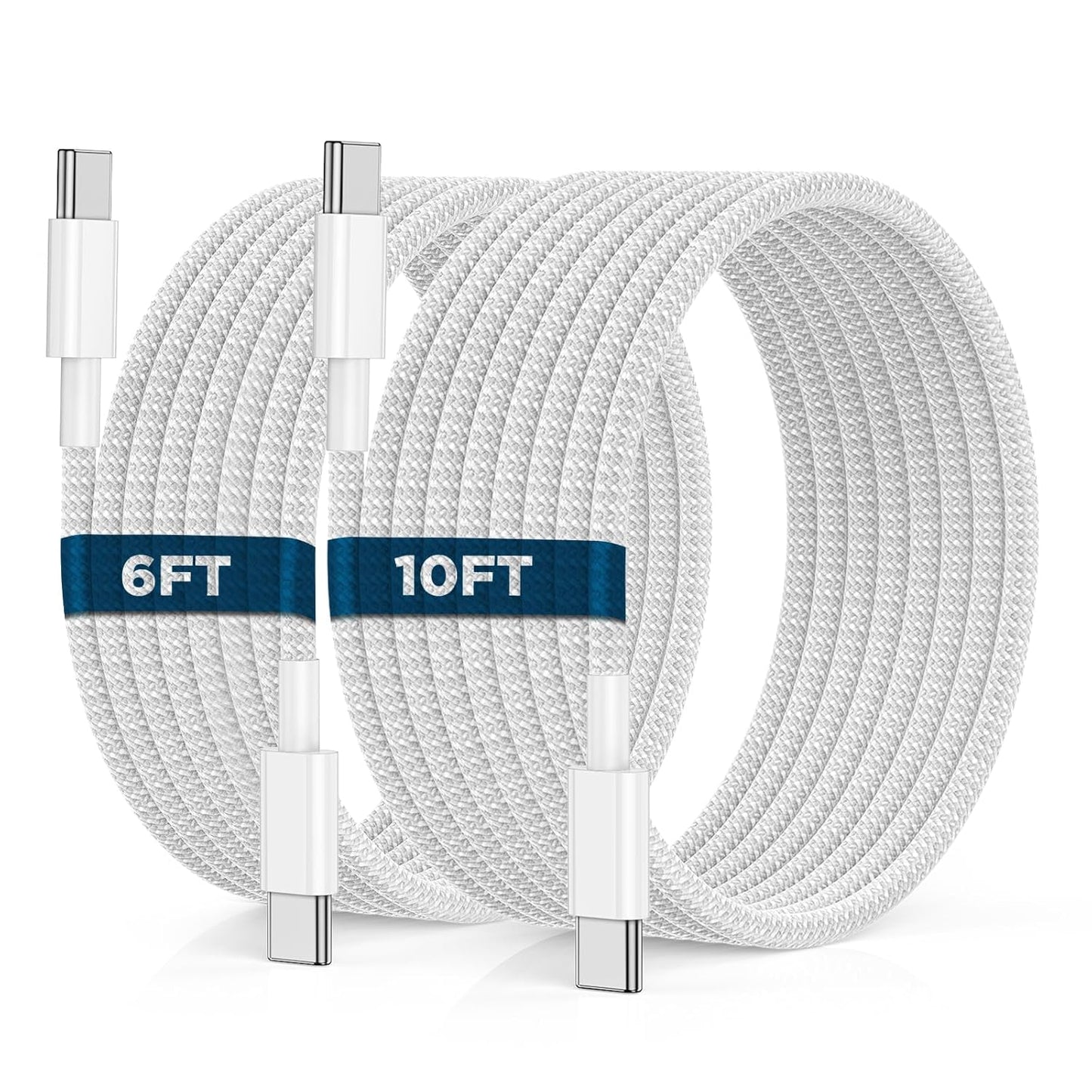 Fast Charge 60W 6FT+10FT Type C Cable Duo