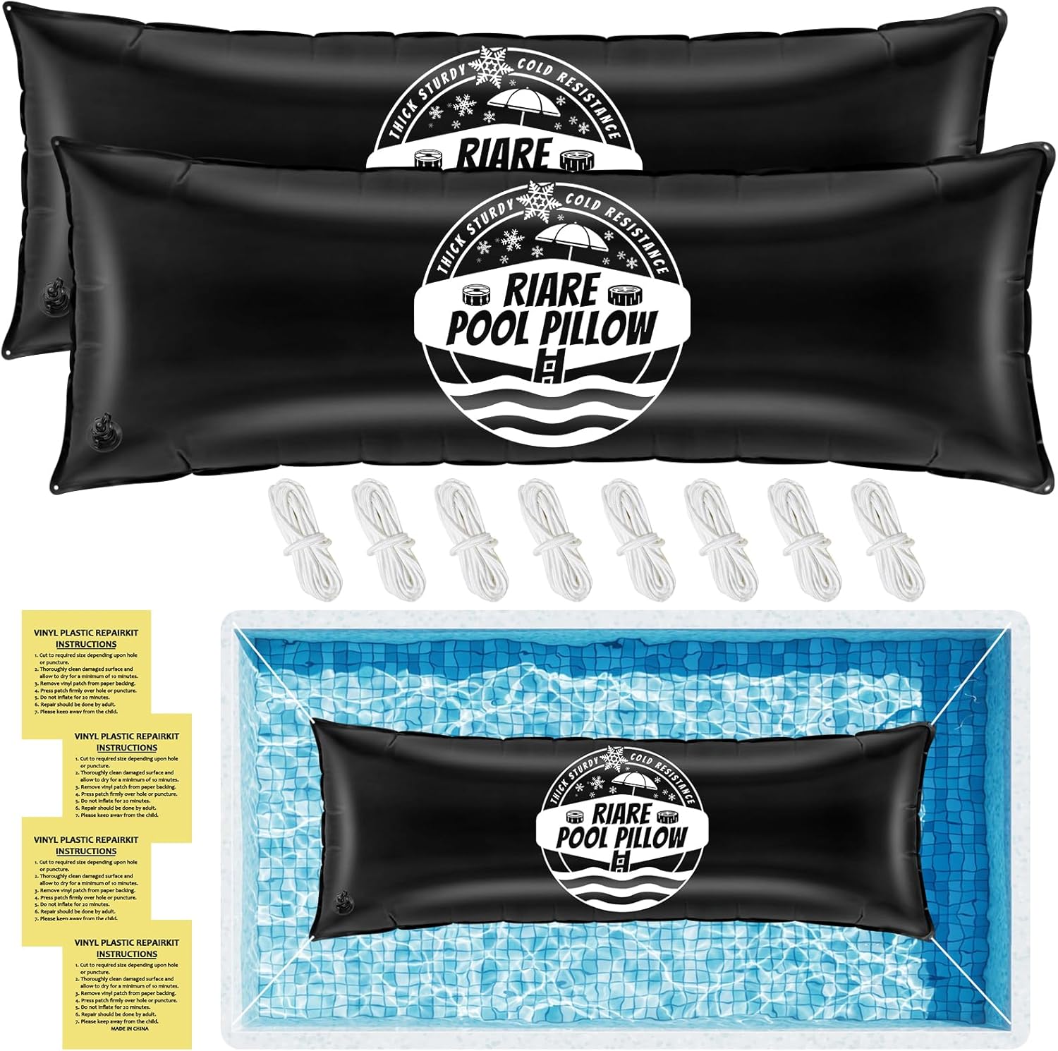 Riare 2 Pack 4x15ft Large Pool Pillow for Winter Protection