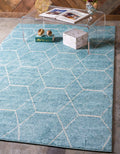 Unique Loom Trellis Frieze Area Rug 5 ft 1 in x 8 ft - Light Blue