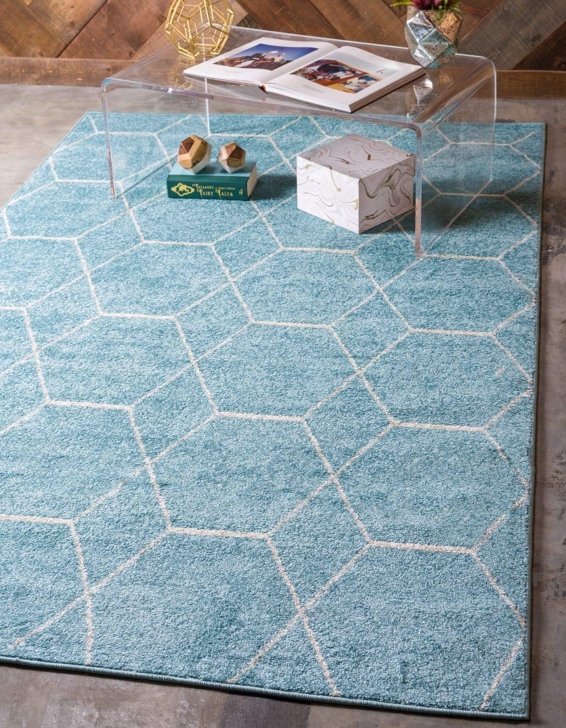 Unique Loom Trellis Frieze Collection Area Rug - Geometric Design