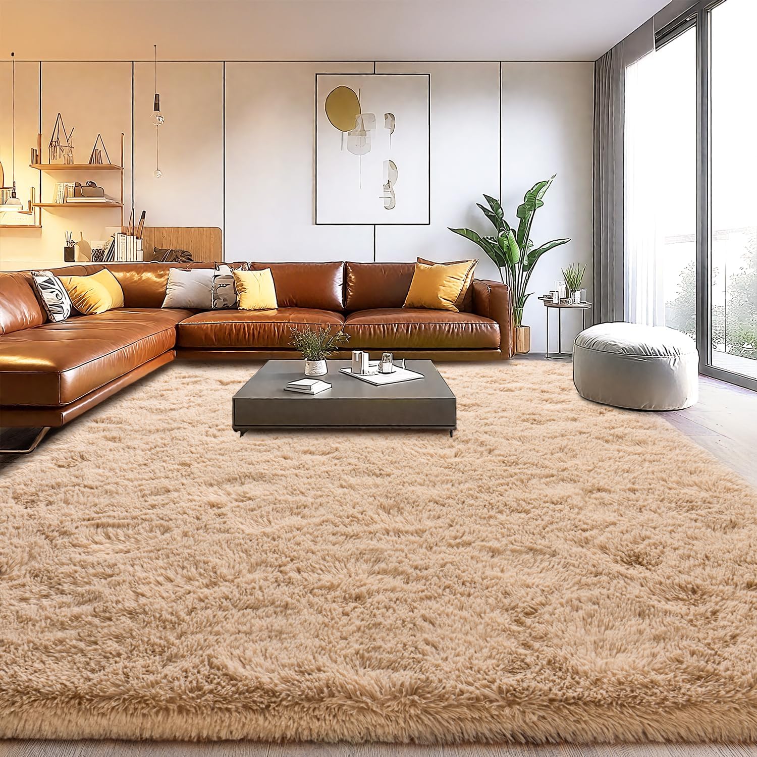 Soft Shaggy Area Rugs for Living Room, Fuzzy 6x9 Feet Carpet
