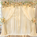 Champagne Backdrop Curtains with Lights 10x10ft - Party Photo Drapes