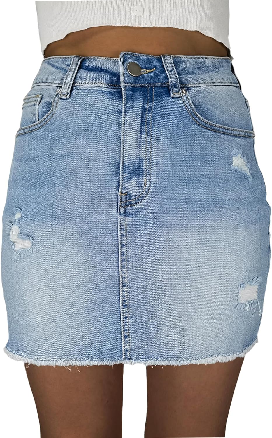 Trendy High Waisted Denim Skirt for Women - Summer Style