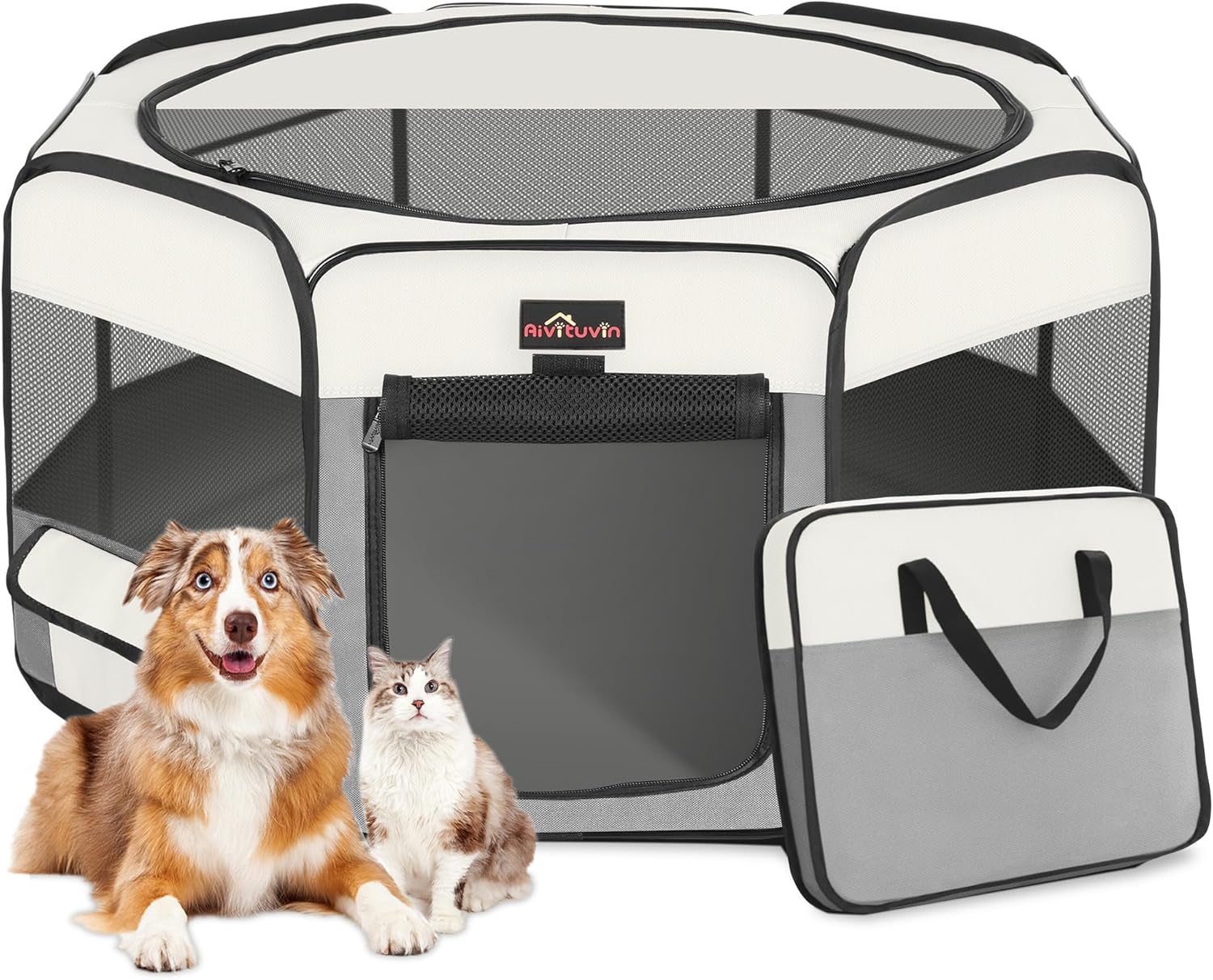 Aivituvin Dog Playpen Foldable Pet Play Pens for Travel