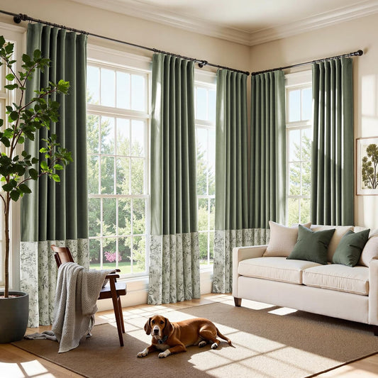 jinchan Faux Linen Blackout Curtains for Bedroom, 84 Inch Length