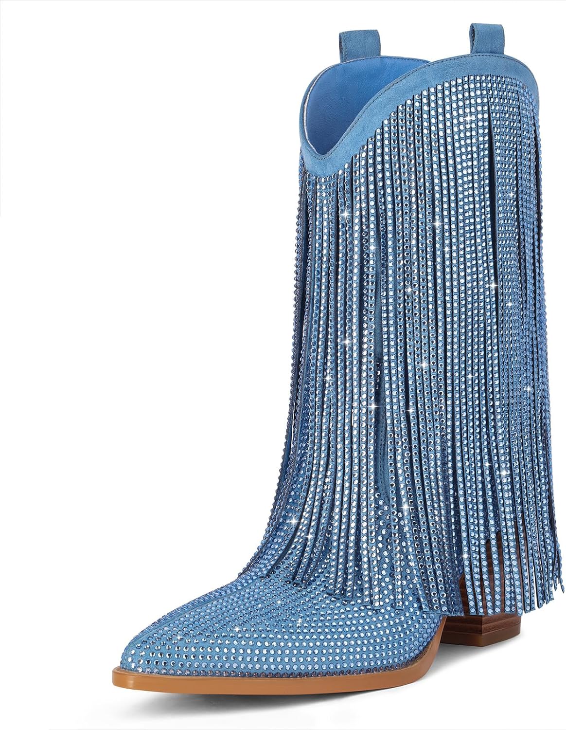 Ouepiano Cowboy Boots for Women - Stylish Rhinestone Fringe