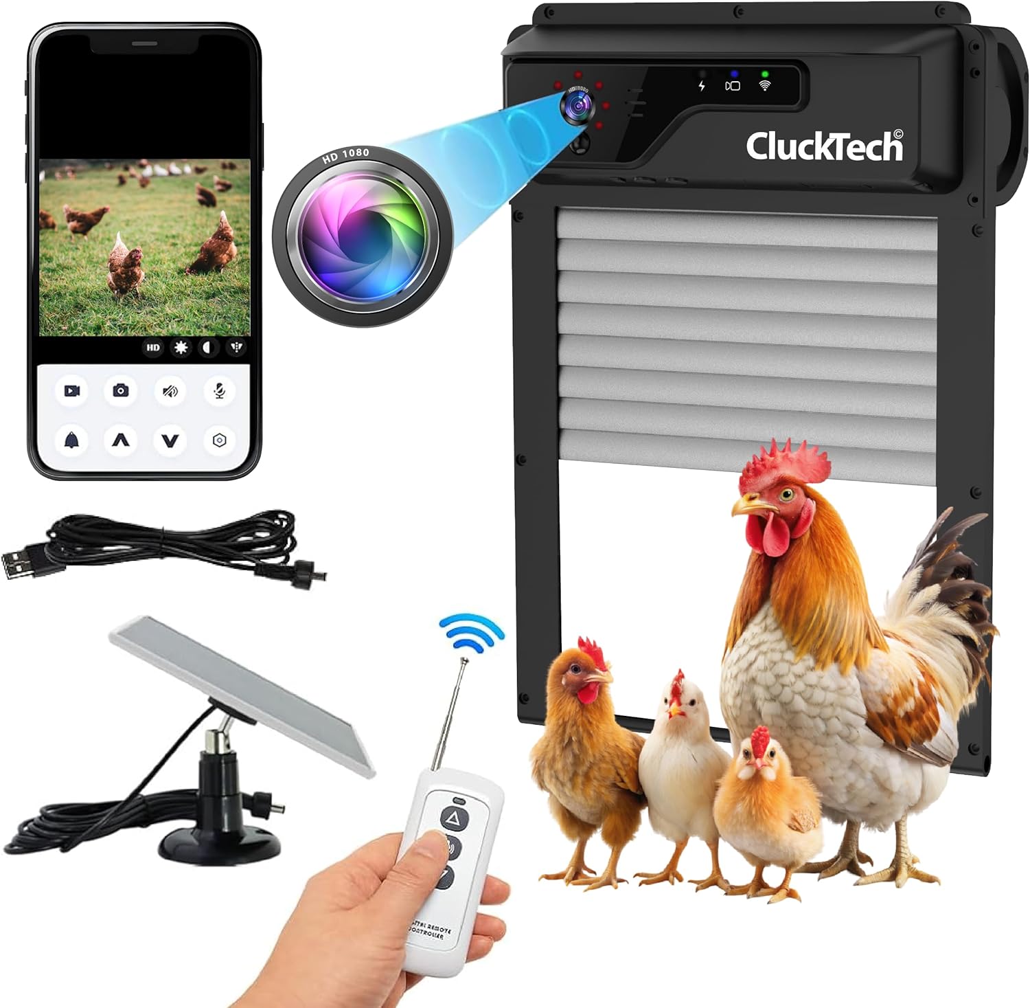 Automatic Chicken Coop Door with 1080p Camera and Solar Power