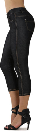 Jean Look Jeggings Tights for Women - Slimming, Stretchy Comfort