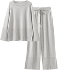 Oversized Knit Sweater Set and Wide Leg Pant Cozy Lounge Set