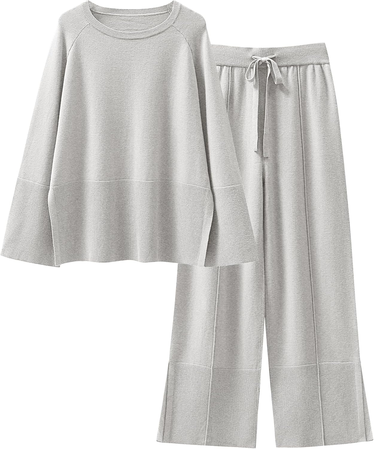 Oversized Knit Sweater Set and Wide Leg Pant Cozy Lounge Set