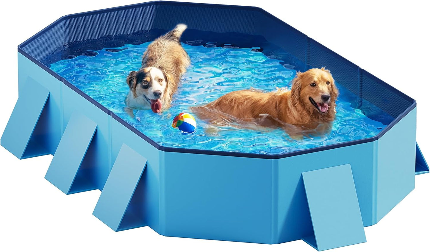 Peteast Foldable Dog Pool: Durable Extra Large Pet Bathtub