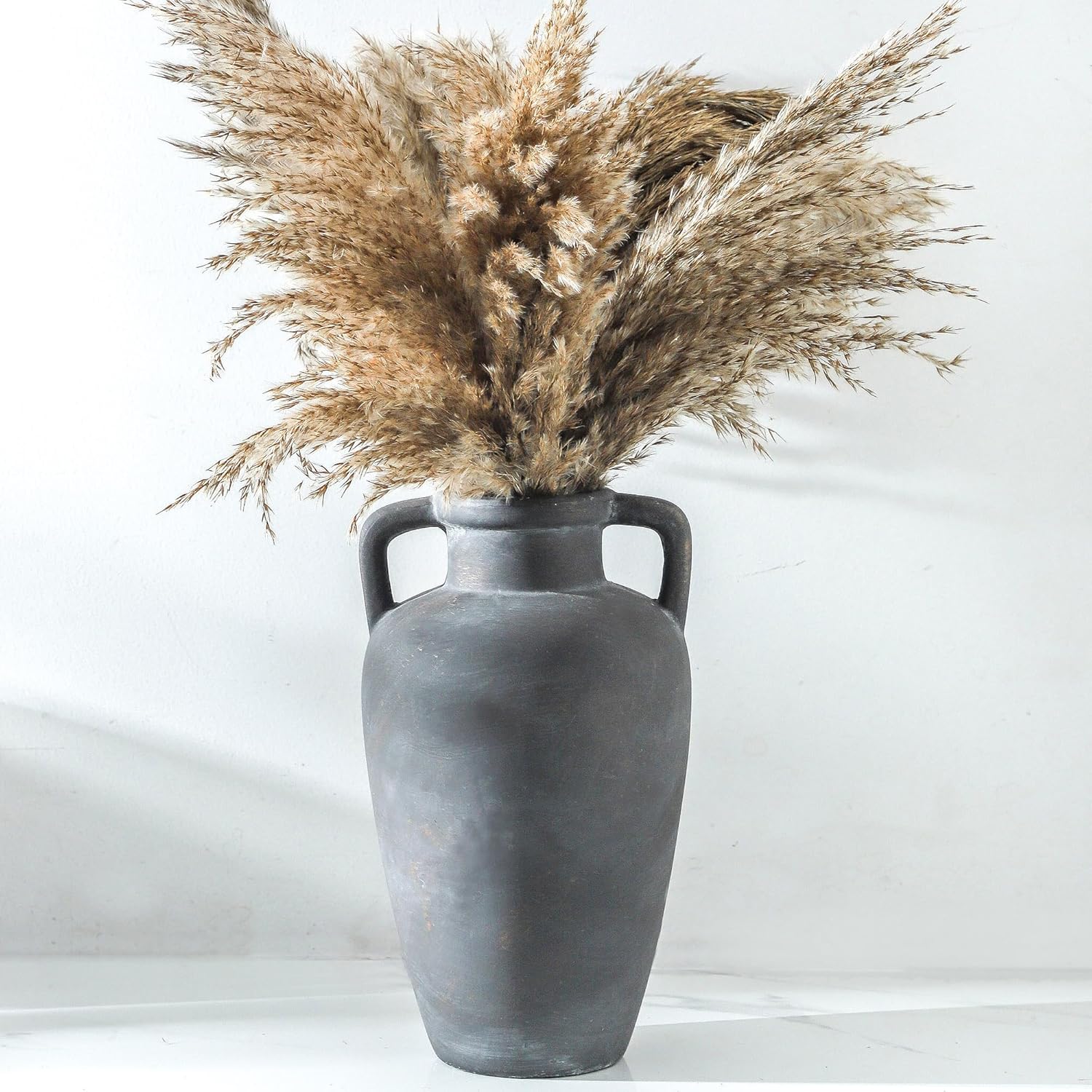 Rustic Ceramic Vase - 11.41 Inch Tall Decorative Home Accent