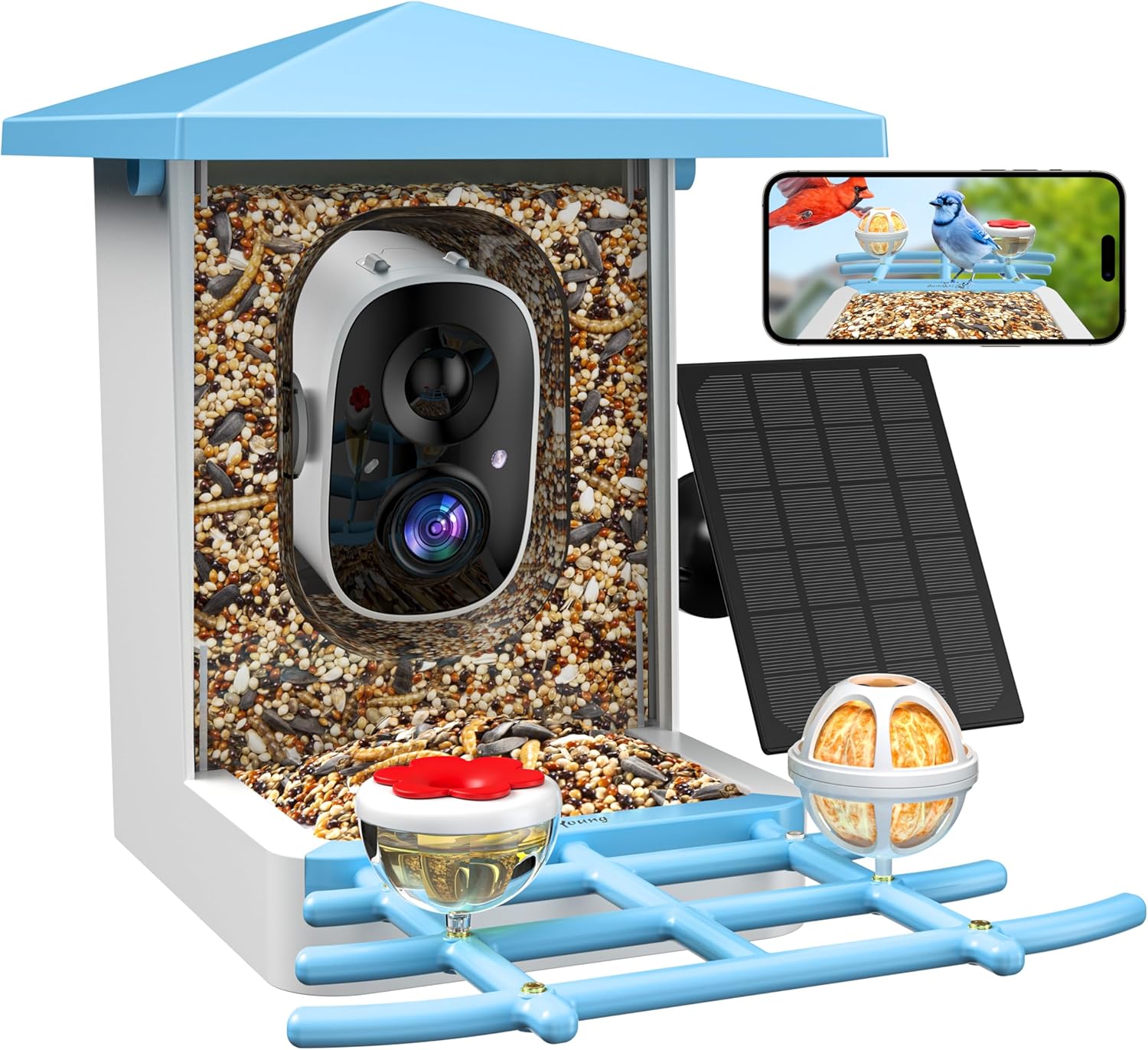 AI Smart Bird Feeder with Solar Power - Capture Birds in Action!
